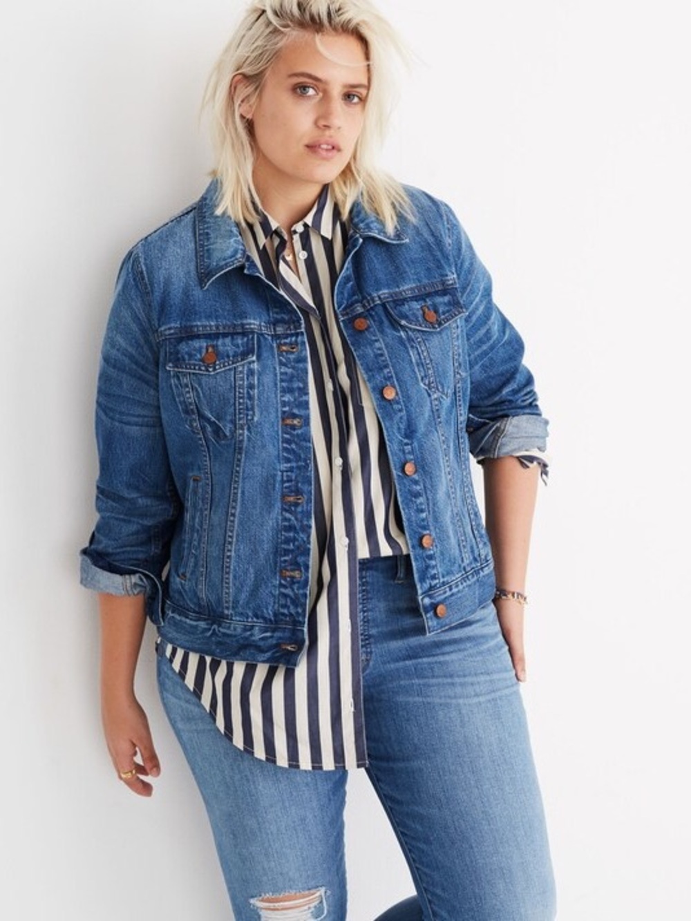 NWT Madewell ‘The Jean Jacket’ in “Pinter” Wash Plus Size 3X ASO Duchess Meghan